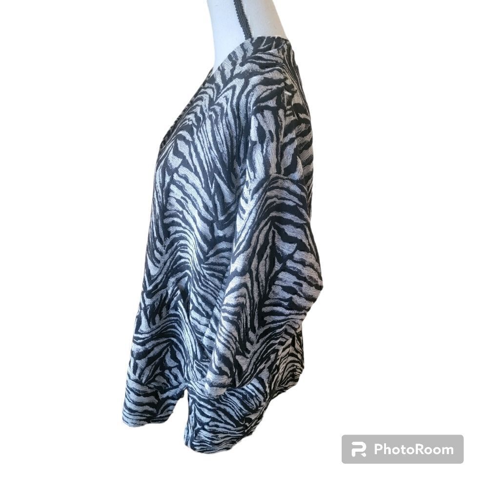 Zara Zebra Print Woven Kimono Open Jacket. Size M. - Picture 7 of 11